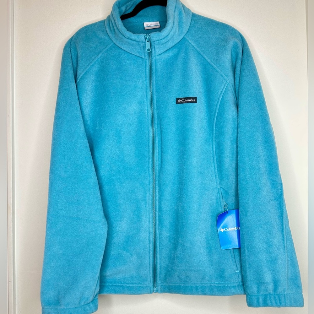 Turquoise Columbia fleece zip up jacket. Size 3x